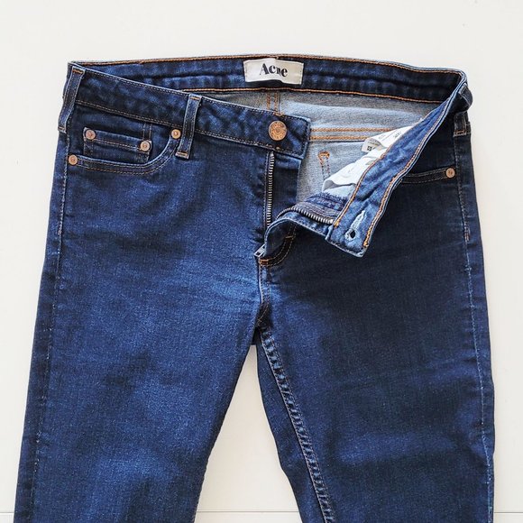 Acne - Kex Soft Raw Dark Blue Skinny Jeans - Size 29/34 - Picture 4 of 9